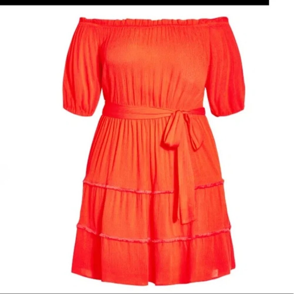 City Chic Fiesta Fringe Short Sleeve Dress - Size 14 Plus - Tigerlilly